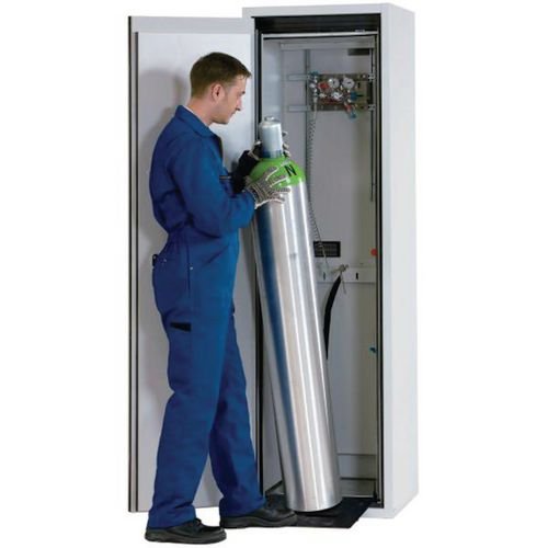 90 Minute - 1 Cylinder - White Fire  Cabinet - H2050 X W600 X D615mm Right Hinge