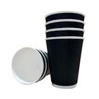 Belgravia 8 Oz Triplewalled Black Ripple Paper Cups
