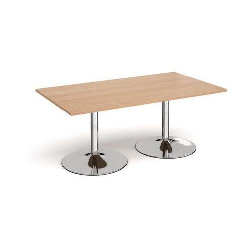 Modular boardroom meeting room table with trumpet base - Rectangular