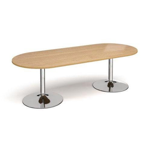 Modular boardroom meeting room table with trumpet base - Rectangular with radial end