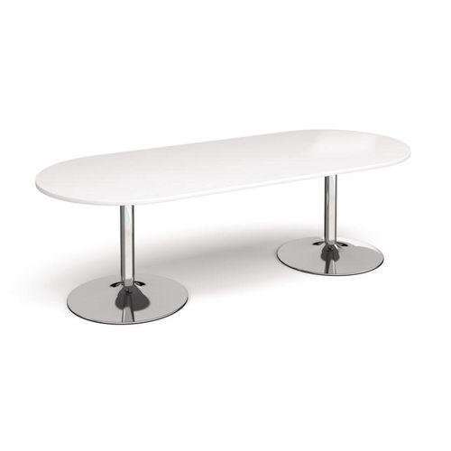 Modular boardroom meeting room table with trumpet base - Rectangular with radial end