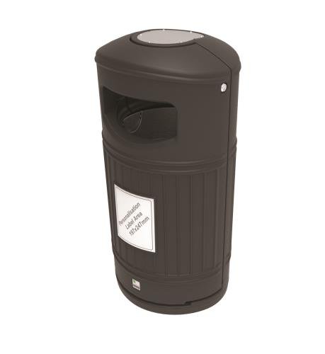 Heritage Oval Front-Opening  85L Litter Bin With Steel Liner