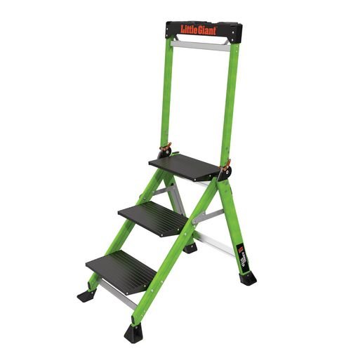 Little Giant 3 Tread Hiviz  Green Fibreglass Jumbo Step