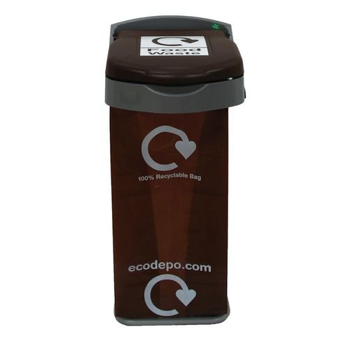 Freestanding Sack Holder  With Brown Lid For Food Waste