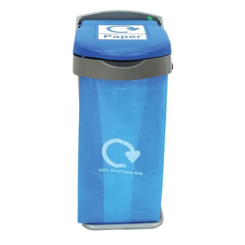 Freestanding Sack Holder  With Blue Lid For Paper