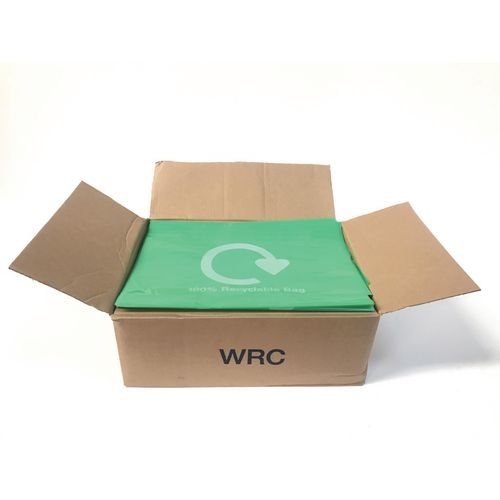 100% Recyclable Green  Plastic Sacks - Box Of 200