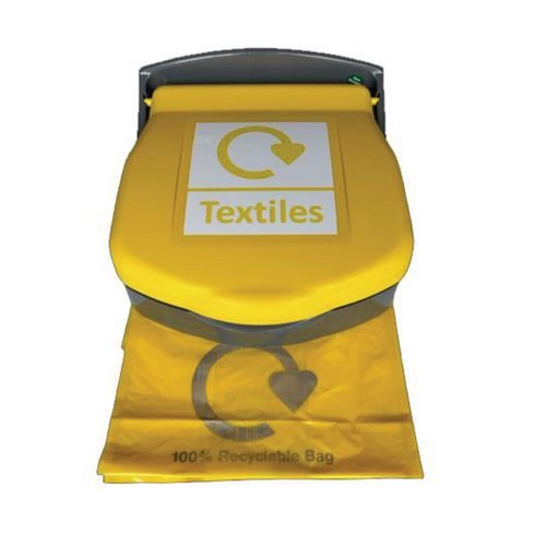 Wall Mounted Sackholder  With Yellow Lid For Textiles