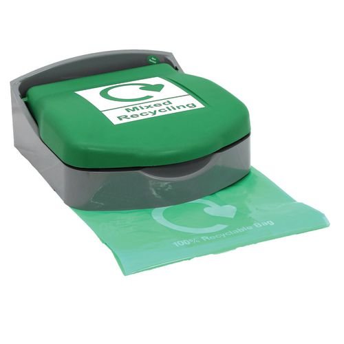 Wall Mounted Sackholder  With Green Lid For Mixed Recy