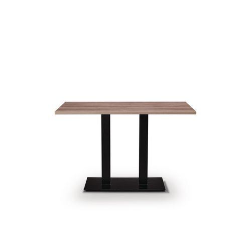 Black Cast Metal Dining Base  And 1200 X 700mm Grey Nebraska Oak Mfc Top