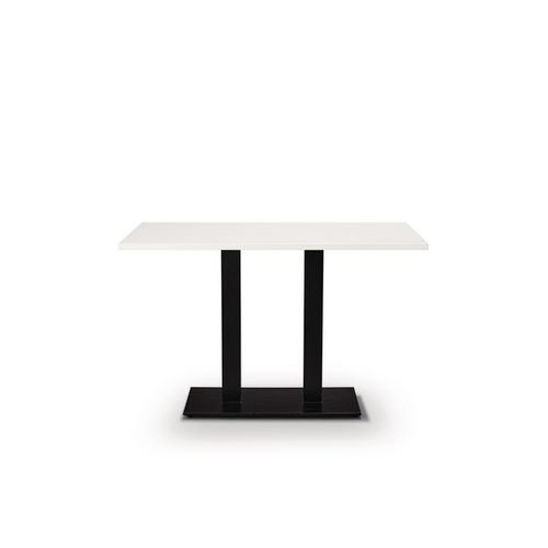 Black Cast Metal Dining  Base And 1200 X 700mm White Mfc Top