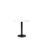 Black Cast Metal Diningbase and 700 mm Round White Mfc Top