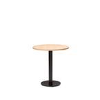 Black Cast Metal Diningbase and 700 mm Round Oak Mfc Top