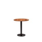 Black Cast Metal Diningbase and 700 mm Round Walnut Mfc Top