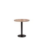 Black Cast Metal Diningand 700 mm Round Grey Nebraska Oak Mfc Top