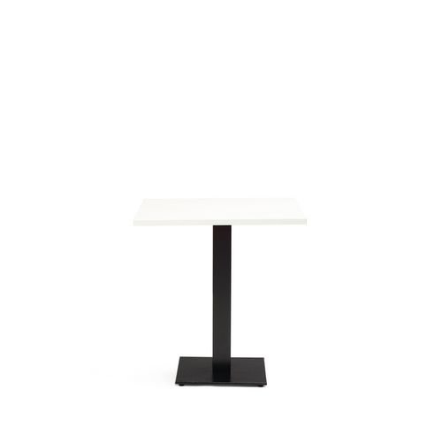 Black Cast Metal Dining  Base And 700mm Square White Mfc Top