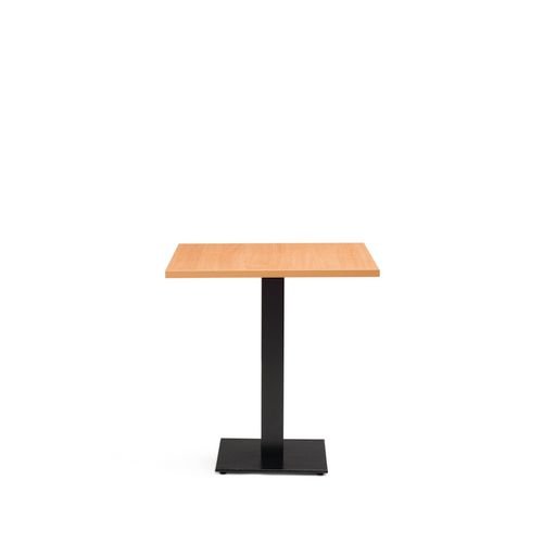 Black Cast Metal Dining  Base And 700mm Square Beech Mfc Top