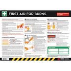 Safety Poster : First Aidfor Burns - Pvc Poster (594 X 420 Mm)
