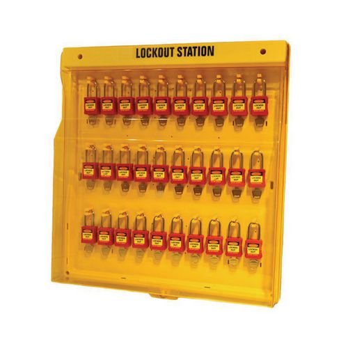 Lockout Board - 30  Padlock Station With Cover
