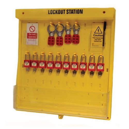Lockout Board - Large  10 Station & Pocket No Cover