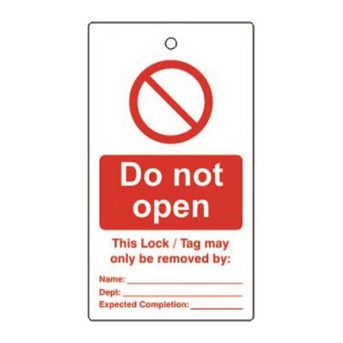 Lockout Tags - Do Not  Open (Single Sided 10 Pack)