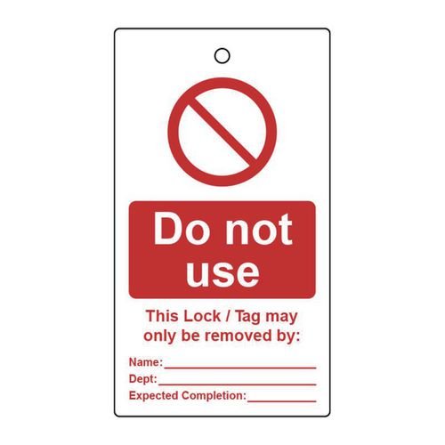 Lockout Tags - Do Not  Use (Single Sided 10 Pack)