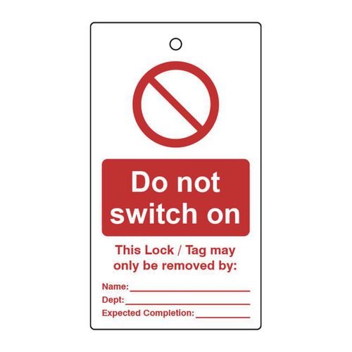 Lockout Tags - Do Not  Switch On (Single Sided 10 Pack)