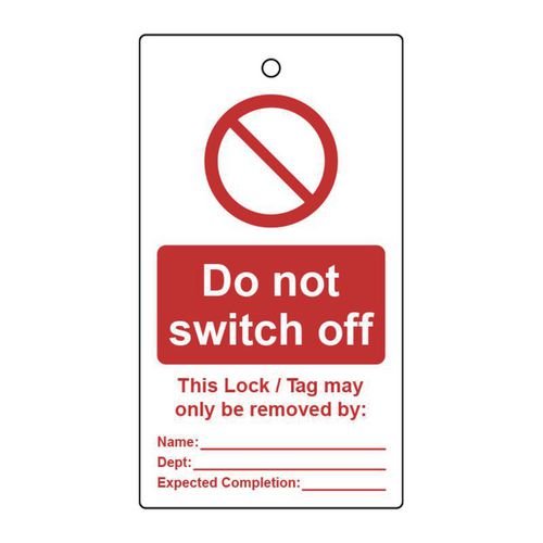 Lockout Tags - Do Not  Switch Off (Single Sided 10 Pack)