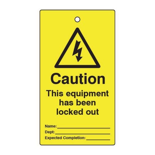 Lockout Tags - Caution This Equipment  Has Been Locked Out (Single Sided 10 Pack)