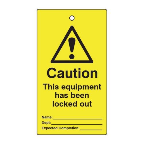Lockout Tags - Caution This Equipment  Has Been Locked Out (Single Sided 10 Pack)