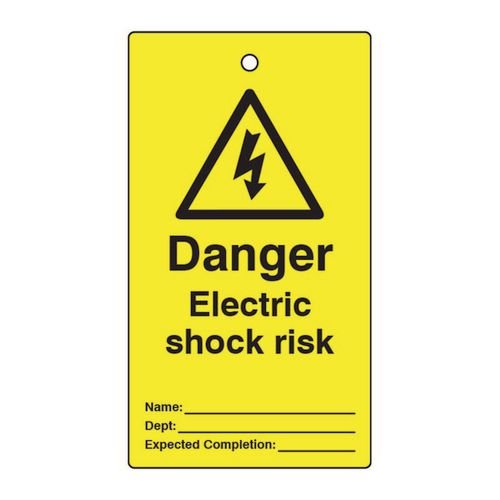 Lockout Tags - Danger Electric  Shock Risk (Single Sided 10 Pack)