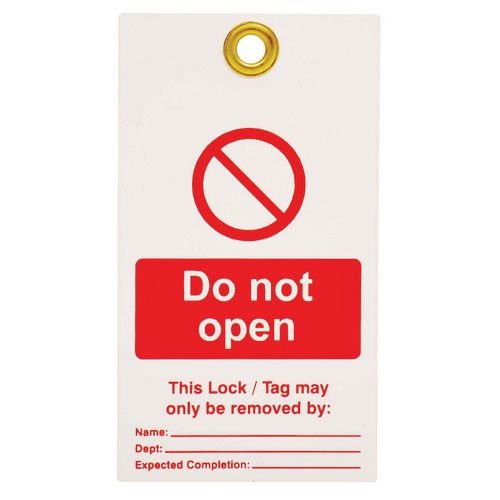 Lockout Tag With Eyelet -  Do Not Open (Double Sided, Pack10 Tags)