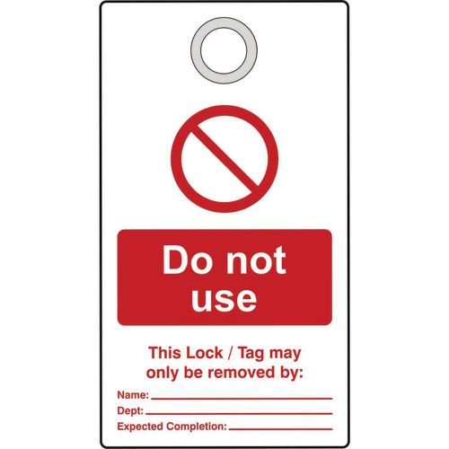 Lockout Tag With Eyelet -  Do Not Use (Double Sided, Pack10 Tags)