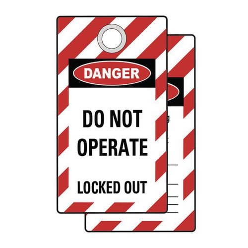 Lockout Tag With Eyelet - Do Not  Operate/Locked Out (Double Sided, Pack10 Tags)