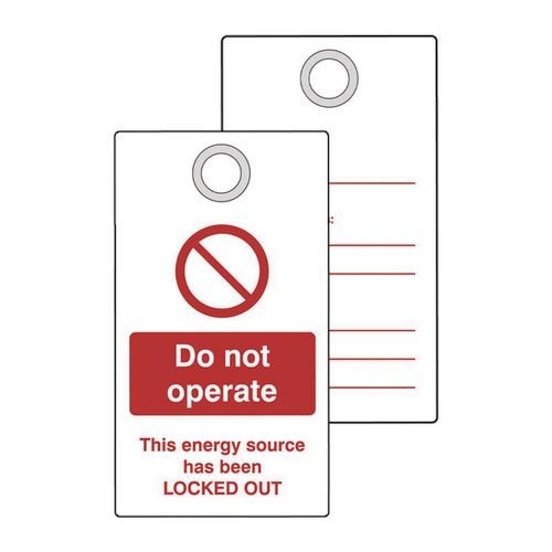 Lockout Tag With Eyelet- Do  Not Operate (Double Sided, Pack Of 10)