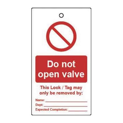 Lockout Tags - Do Not  Open Valve (Double Sided 10 Pack)