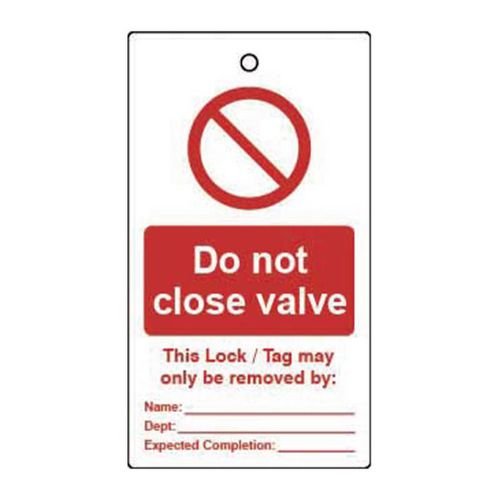 Lockout Tags - Do Not  Close Valve (Double Sided 10 Pack)