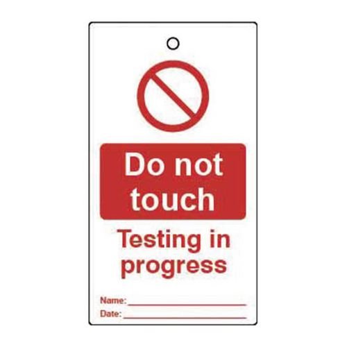 Lockout Tags - Do Not Touch  Testing In Progress (Double Sided 10 Pack)