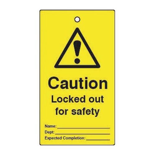 Lockout Tags - Caution Locked  Out For Safety (Double Sided 10 Pack)