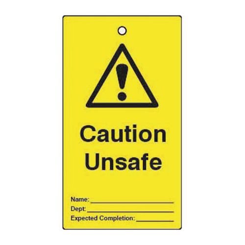 Lockout Tags - Caution  Unsafe (Double Sided 10 Pack)