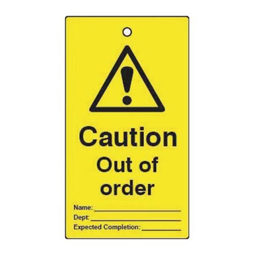 Lockout Tags - Caution  Out Of Order (Double Sided 10 Pack)