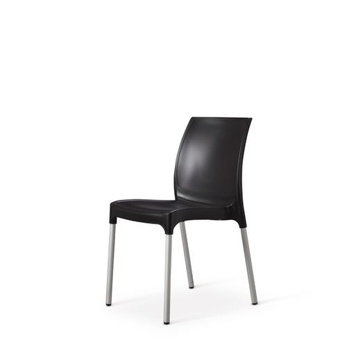 Vibe Polypropylene Chair For  Contract Use With Aluminium Legs   Black