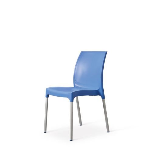 Vibe Polypropylene Chair For  Contract Use With Aluminium Legs   Blue