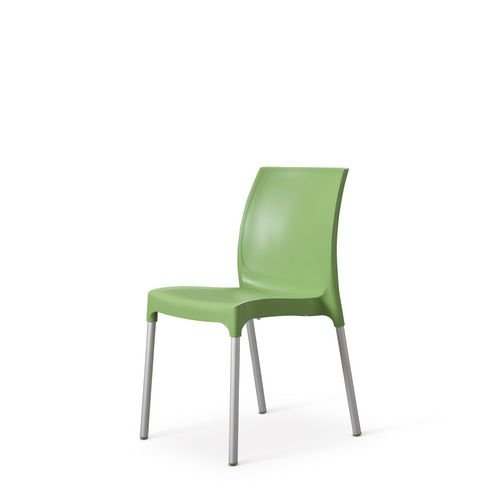 Vibe Polypropylene Chair For  Contract Use With Aluminium Legs   Avocado