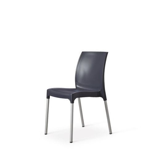 Vibe Polypropylene Chair For  Contract Use With Aluminium Legs   Grey