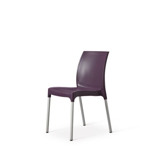 Vibe Polypropylene Chair For  Contract Use With Aluminium Legs   Plum