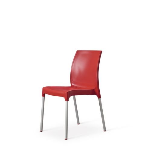 Vibe Polypropylene Chair For Contract  Use With Aluminium Legs   Terracotta Red