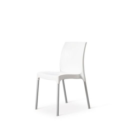 Vibe Polypropylene Chair For  Contract Use With Aluminium Legs   White