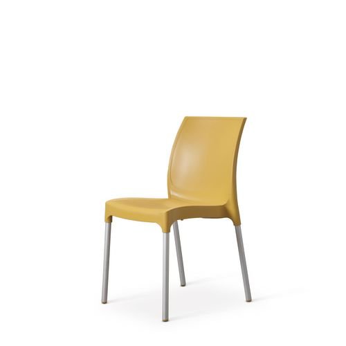 Vibe Polypropylene Chair For  Contract Use With Aluminium Legs   Mustard