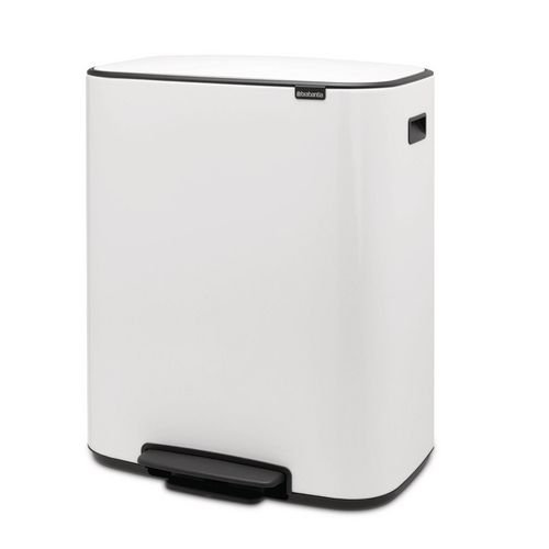 Bo Pedal Bin, 2 X 30L - White