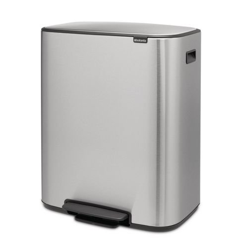 Bo Pedal Bin, 2 X 30L  - Matt Steel Fingerprint Proof